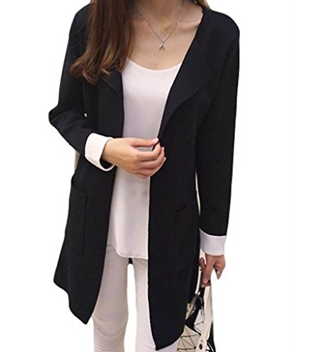 (ヒンリヤ)HengLiYa 秋 レディース ロングカーディガン 羽織り ジャケット風 エレガント ポケット 選べる4色