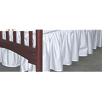 Crib Dust Ruffle 100% Cotton Gathered 14 drop White