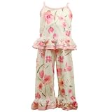 Toddler Girl Sleepwear FLORAL PAJAMAS Pant Set LAURA DARE PJ's Girls 2T-4T