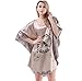 Wexinbuy Women Silk Blend Robe Wrap Dress Gown Bath Sleepwear Pajamas Horse
