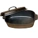 Cajun Cookware 15 QT Oval Casserole Seasoned Cast Iron Pot W/ Dome Lid