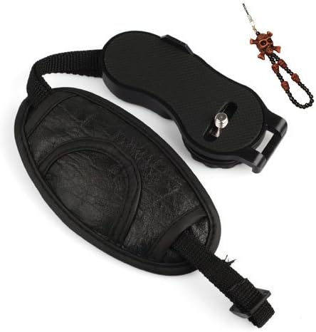 Okeba Professional Camera Hand Wrist Strap Grip for SLR/DSLR Canon Powershot SX40 HS EOS Rebel T3 T3i + One Cool Skull Key Chain Charm Strap At Random Color