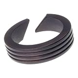 Striped Chocolate Brown Wood Bangle Bracelet