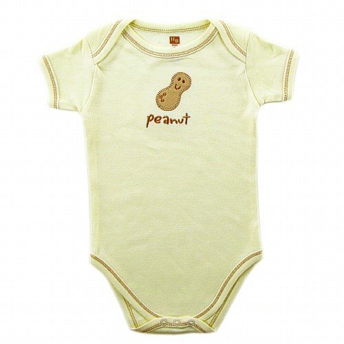 Hudson Baby Organic Bodysuit - Peanut Ecru - 6-9 Months