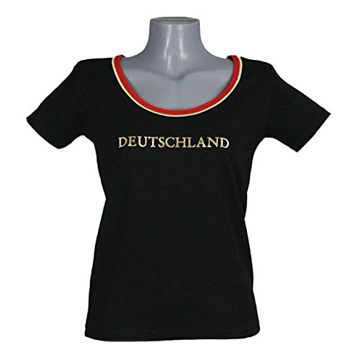 T-Shirt Damen schwarz Deutschland Germany von Madison, Größe:L