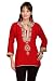 Red Georgette 3/4 sleeves Kurti/Tunic with bead and lace work