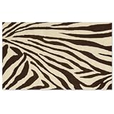 Brown and Cream Zebra Rug - 5 x 8 - Grandin Road