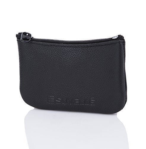 Suvelle Men's Leather Zippered Coin Pouch Purse # WP470