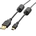 ELECOM USB2.0�P�[�u�� A-miniB�^�C�v �t�F���C�g�R�A�t 5m �u���b�N U2C-MF50BK