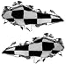 Ripped Torn Metal Tear REFLECTIVE Decals Checkered Racing Flag