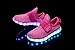 SLEVEL 16 Colors Breathable LED Light Up Shoes USB Sneakers for Kids Boys Girls(S33Pink29)