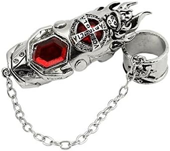 Gooband®Hitman Reborn Katekyo Metal Finger Rotating Armor Vongola Cosplay Ring Red colour
