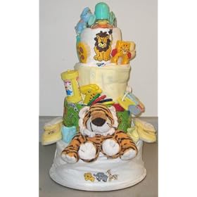 4 Tier Jungle Baby Diaper Cake