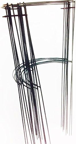 20 Pack - Smart 38" Tall Heavy Duty opened Half Ring (38" Tall &amp; 16" Wide &amp; 2 Half Ring &amp; Long leg) Grow Tomato Cage, Plant Support, Trellis (Green)