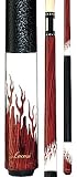 Cocobola Flame on Titanium Forearm Lucasi 58 Two-Piece Billiard Cue (18-21oz) - Billiards Equipment