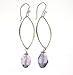 Silver Lotus Petal Amethyst Earrings title=