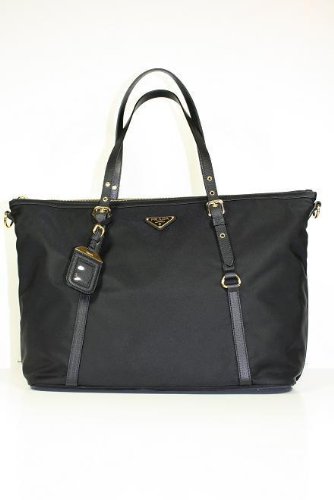 Prada Handbags Black Tessuto and Leather BR4253