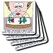 Londons Times Funny Music Cartoons - Christmas Snow Shaker And The Big Person - Coasters