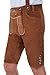 Bavarian Traditional Leather Trousers Lederhosen with Suspenders kastanienbraun