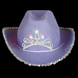 Children's Purple Blinking Tiara Cowboy Hat - 2 flashing lights