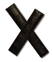 Black Crocodile-style leather strap to fit TAG Heuer Carrera models starting CV21- & WV21-.