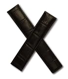 Black Crocodile-style leather strap to fit TAG Heuer Carrera models with 19/18 mm straps.