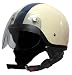 送料無料 バイク用 ヘルメット ◎ハーフシールド付き　コンバット ヘルメット （アイボリー）
