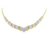 0.50 Carat Diamond Sterling Silver Gold Plated Necklace