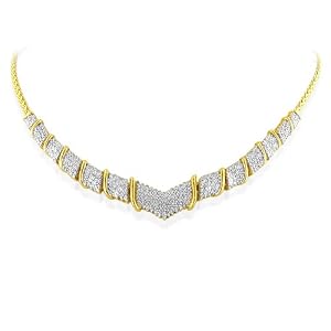 Buy 0.50 Carat Diamond Sterling Silver Gold Plated Necklace by Netaya