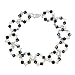 Sterling Silver and Black and Clear Swarovski title=