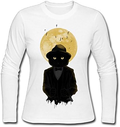 Short Sleeve Shirts Full Moon Cat Women 100% Cotton Shirts