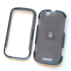 Motorola CLIQ MB200 T-Mobile Snap-on Protector Hard Case Transparent Cover Smoke Grey