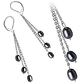 Michelle Black 6-7mm AA Freshwater Pearl Earring Set by Pearls Only