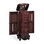 Cherry Brown Finish Wood Jewelry Armoire Cabinet Chest