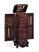 Cherry Brown Finish Wood Jewelry Armoire Cabinet Chest