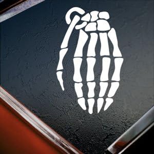 Grenade White Snowboard Glove White Silhouette Car Window Vinyl Sticker Decal