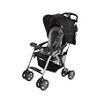 Combi Flex Lightweight Full-Sized Tri-fold Stroller in Black/Chili