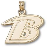 Baltimore Ravens Solid 14K Gold ''B'' Logo 5/8'' Pendant