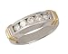 14K white gold band with 5 round diamonds (no center stone)
