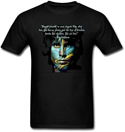 YourT Men's Jim Morrison Sayings Graphic Short Sleeve Crewneck T Shirts Large Black