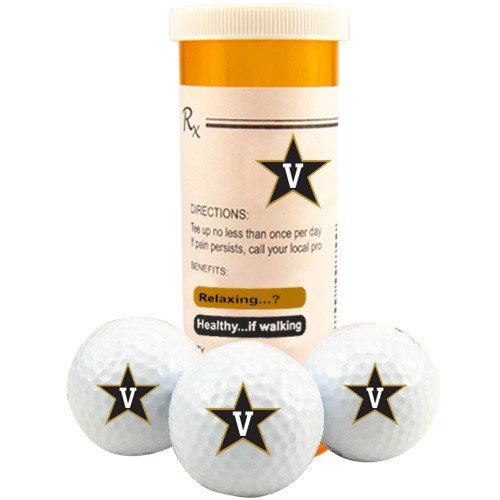 Vanderbilt Commodores Team Logo Prescription Bottle 3-pack Golf Balls