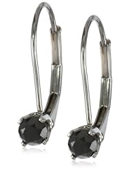 14k White Gold Black Diamond Drop Earrings (1/2 cttw)