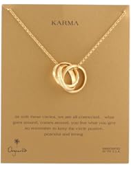 Dogeared "Karma" Large Textured Interlocking Ring Pendant Necklace, 32"