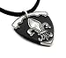 Black Leather Fleur-de-lis Pendant