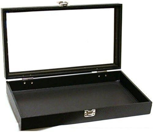 Fancy Jewelry Showcase Display Case Glass Top Portable Travel Box Black Best Dealer