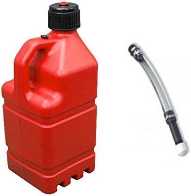 5 Gallon Utility Jug with Deluxe Filler Hose Kit (Red)