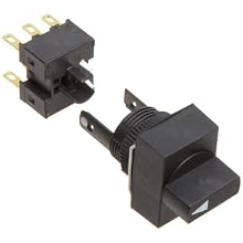 Omron A165S-J3M-2 Knob Type Selector and Switch, Solder Terminal, IP65 Oil-Resistant, 16mm Moutning Aperture, Non-Lighted, 3 Notches, Manual Reset Method, Rectangular, Double Pole Double Throw Contacts