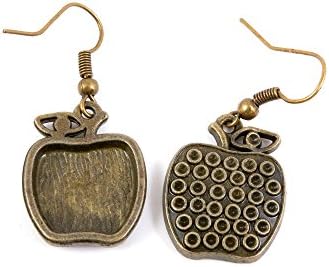 2 Pairs Jewelry Making Antique Bronze Brass Tone Earring Supplies Hooks Findings N2DI5 Apple
