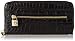 Anne Klein Alligator Alley Zip Around Wallet, Black, One Size
