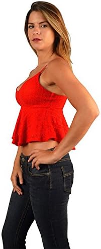 Sleeveless Crochet Peplum Crop Top